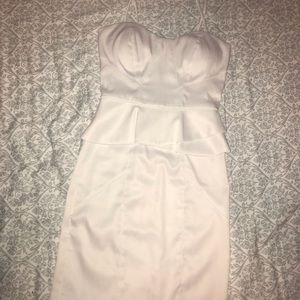 Macy’s XOXO white spaghetti strap peplum dress